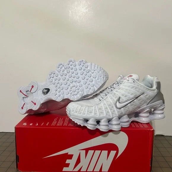 Nike Shox TL ‘White Metallic Silver Max Orange’ Womens - Picture 5 of 6